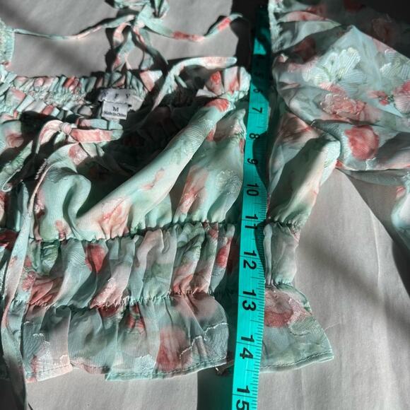 Babydoll MilkMaid Romantic Crop top Chiffon Floral Smock… - Picture 9 of 14